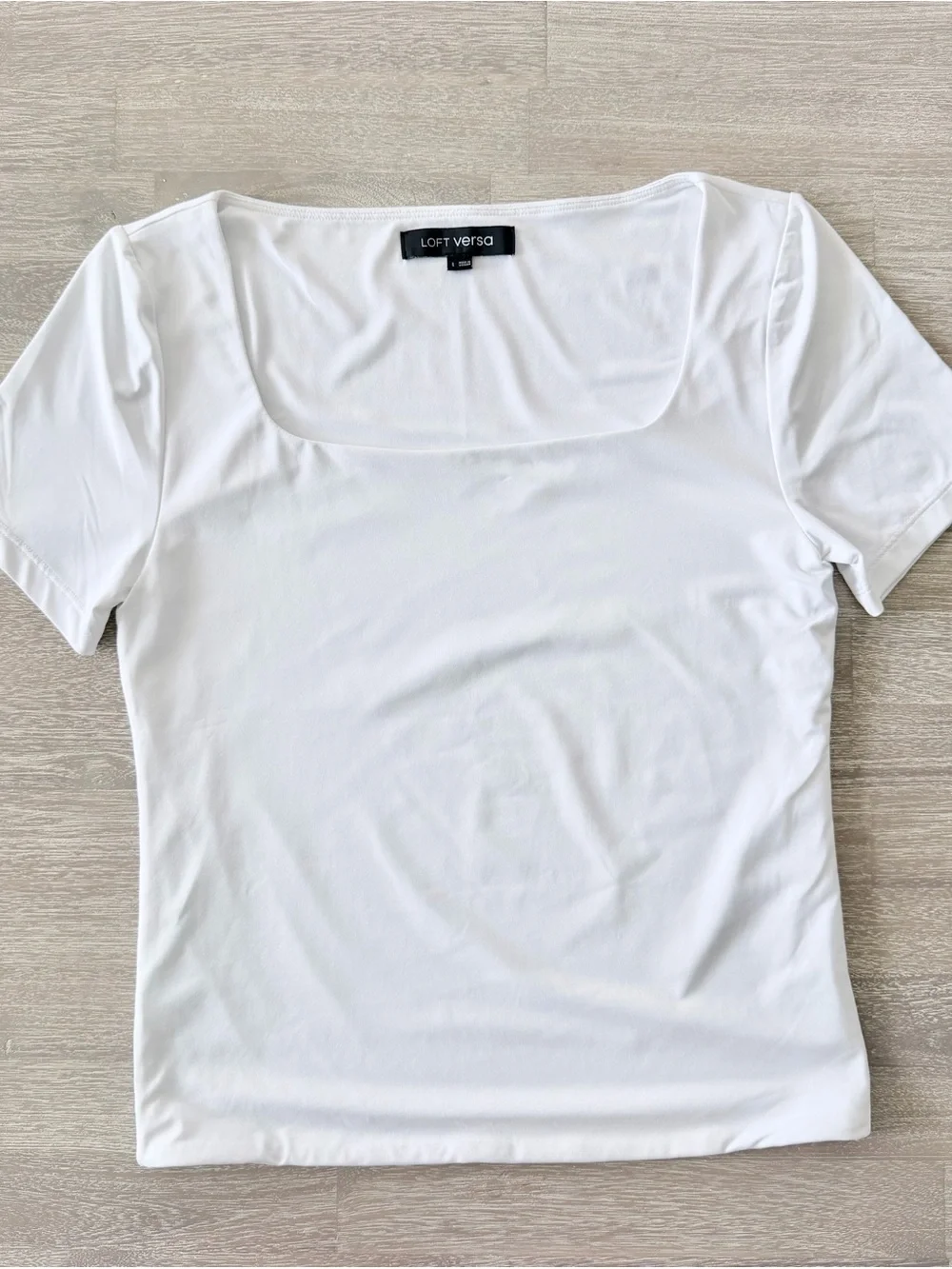 LOFT Versa White Square Neck Stretch Top | Size Large | NWOT - Picture 2 of 8